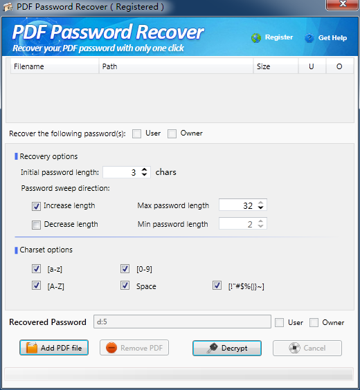 PDF Password Recover